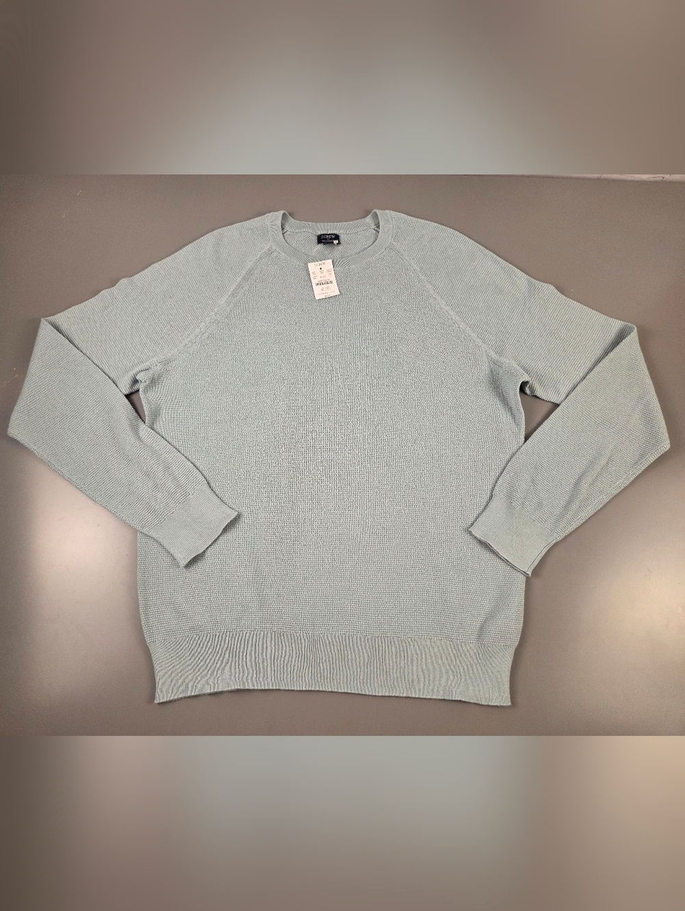 NWT J. Crew Men’s Cotton seed-stitch crewneck sweater Large GREEN